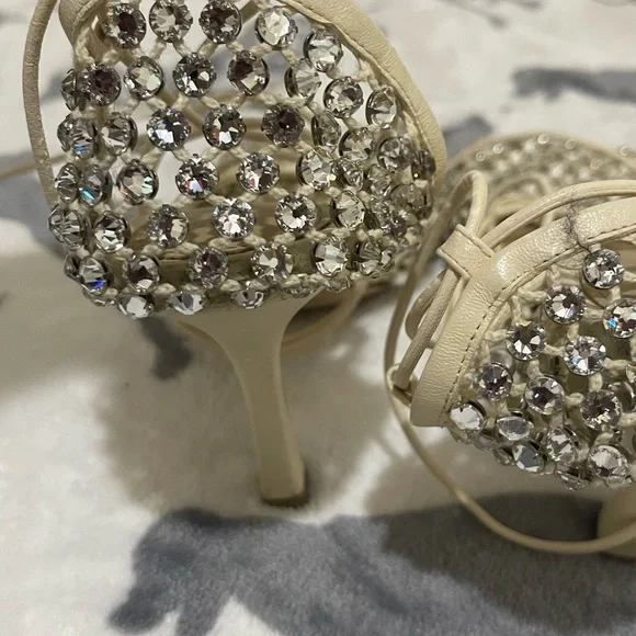 BOTTEGA VENETA Sparkle Stretch Lace-Up Sandal - Picture 9 of 9